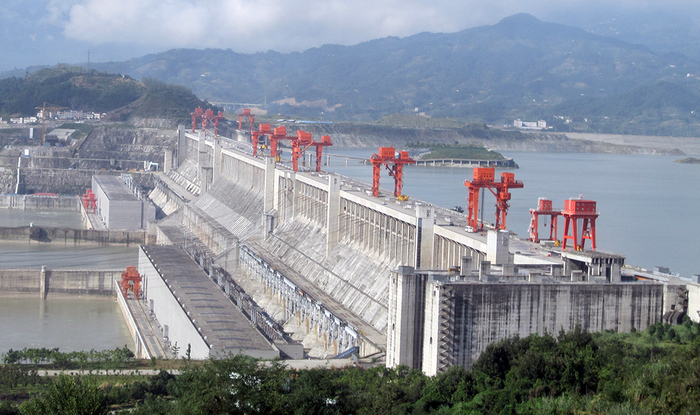 Fotografia da Barragem das Três Gargantas no centro da China.