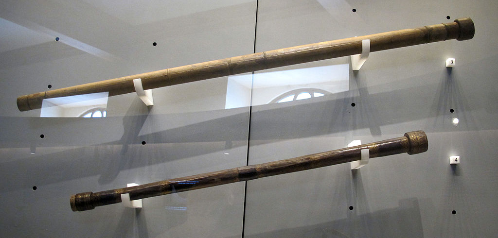 Two of Galileo’s telescopes are shown.
