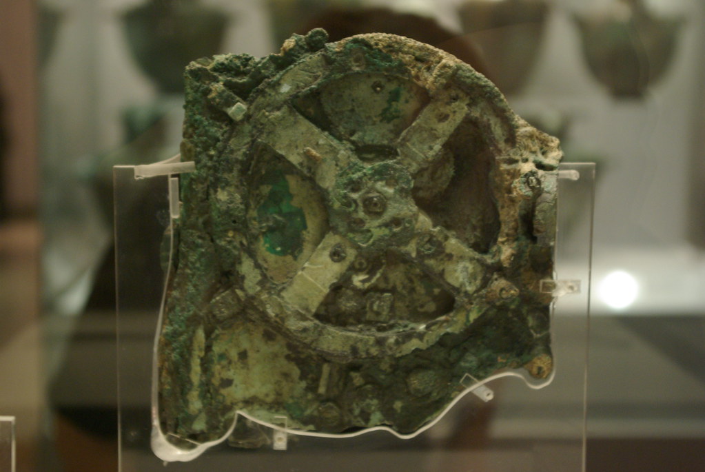 This mechanical calculator was used for navigation and making astronomical observations by the Ancient Greeks. "Antikythera Mechanism" by LoboEstepario is licensed under CC BY-NC 2.0; 