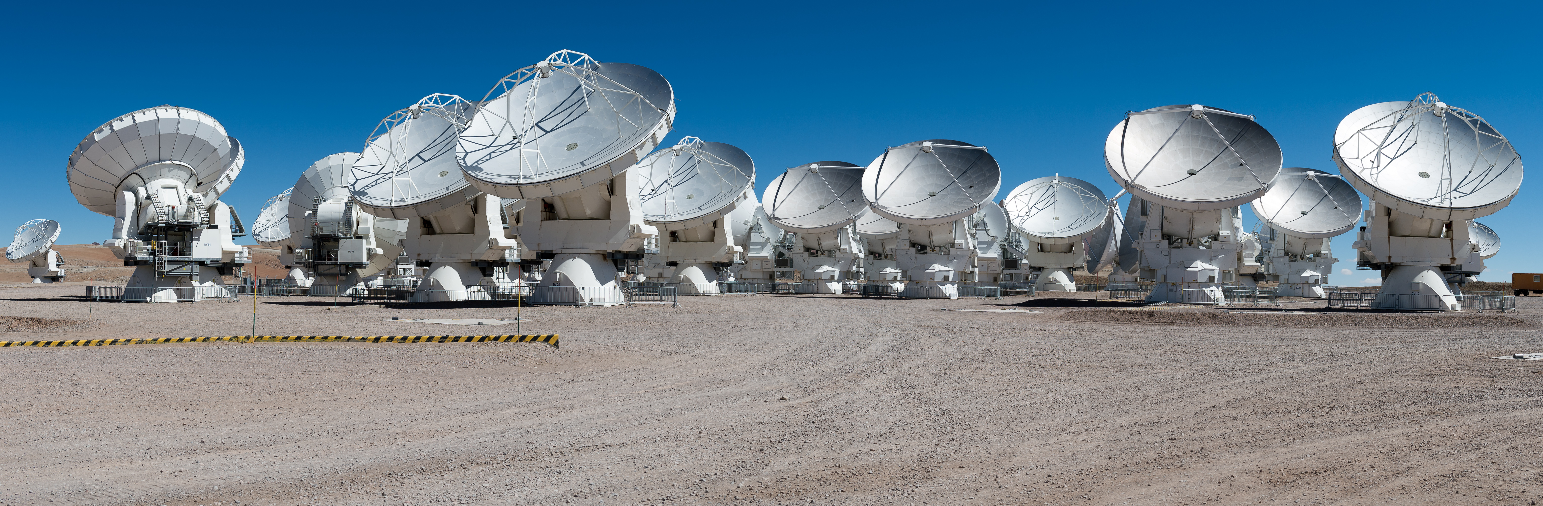 ALMA: The Atacama Large Millimeter/Submillimeter Array uses multiple radio dishes to improve resolution through interferometry.  https:/commons.wikimedia.org/wiki/File:ALMA_-_Antennas_in_compact_configuration.jpg; 