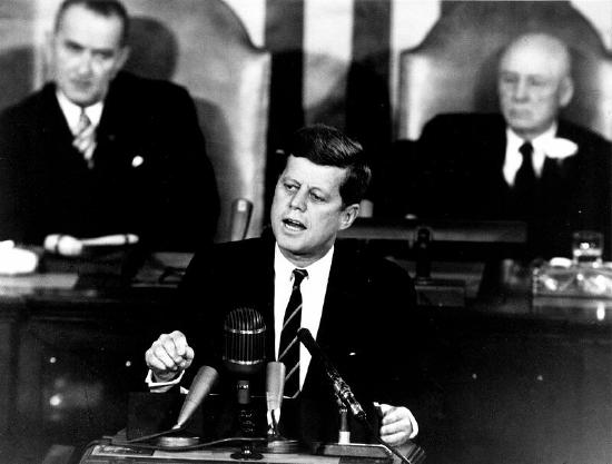 President Kennedy challenged Americans to reach the Moon. https:/www.flickr.com/photos/my_american_odyssey/6531810327; 