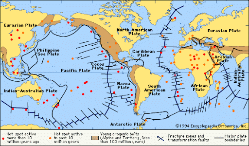 The major tectonic plates of the Earth. http://enfo.agt.bme.hu/drupal/en/node/10034