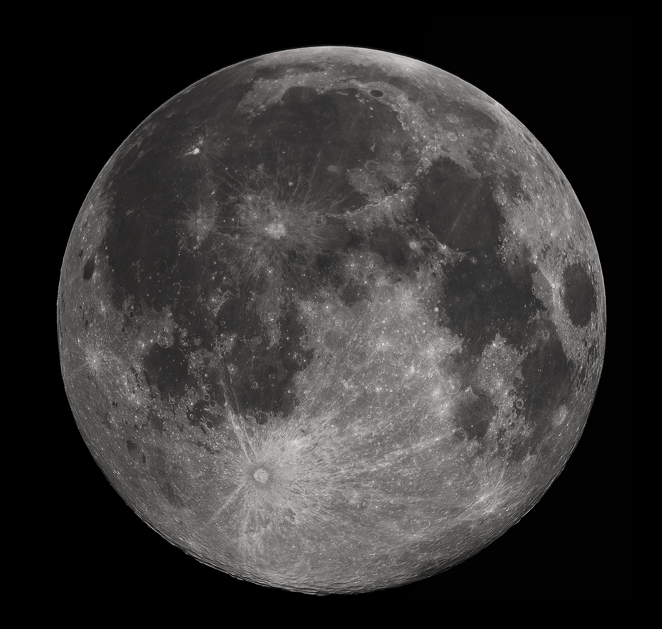 The near side of the Moon that always faces the Earth. https://commons.wikimedia.org/wiki/File:FullMoon2010.jpg