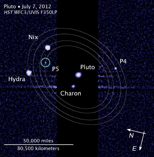 Pluto and its moons. https://commons.wikimedia.org/wiki/File:Pluto%27s_Moons_in_Orbit.jpg
