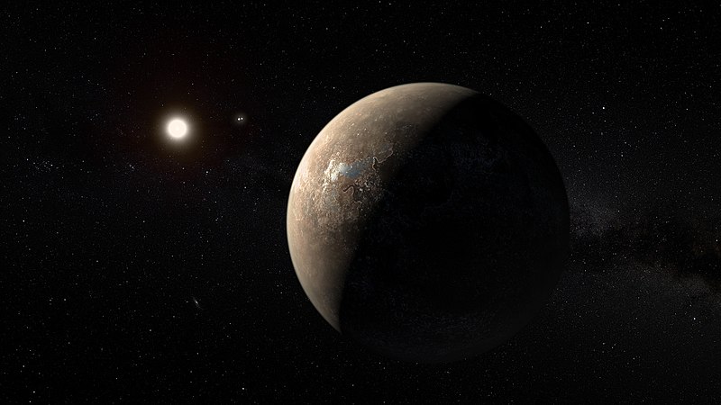 Proxima Centauri B: A "super earth" has recently been detected around our closest neighboring star. https://commons.wikimedia.org/wiki/File:Artist%E2%80%99s_impression_of_Proxima_Centauri_b_shown_hypothetically_as_an_arid_rocky_super-earth.jpg