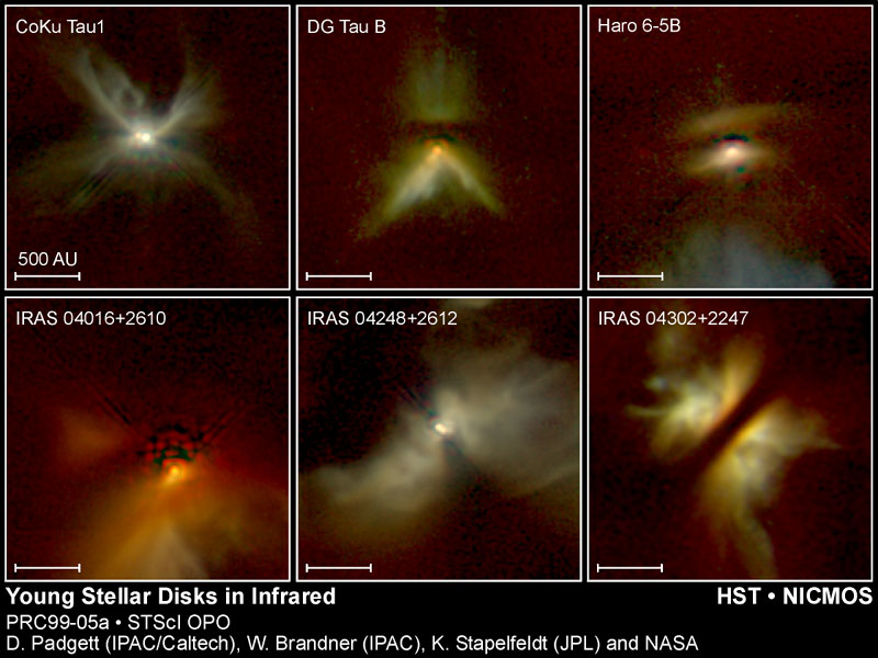 Six star-forming disks.