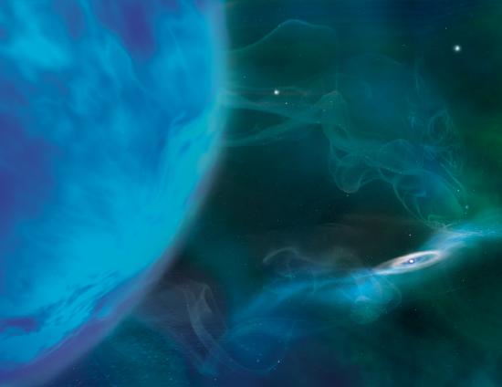 Artist's drawings of x-ray binary systems.