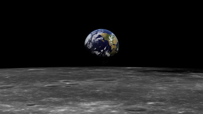 Una vista de la Tierra desde la Luna.