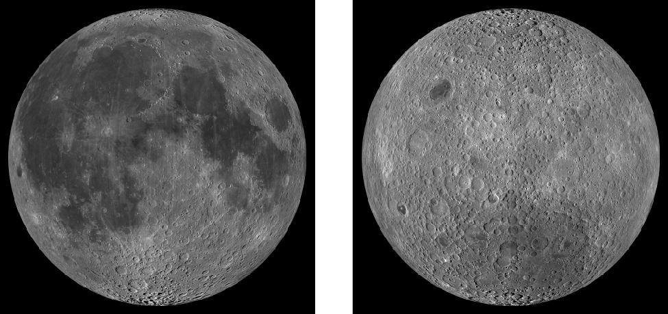 月球的两面。