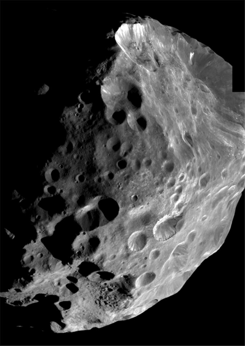 Image of Phoebe, a moon of Saturn and possibly a captured centaur.