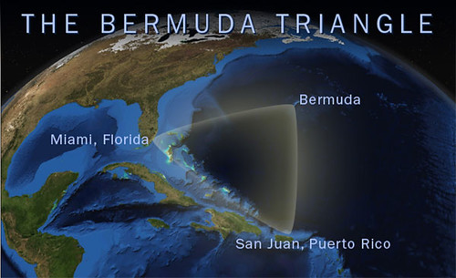 map showing where the Bermuda triangle is