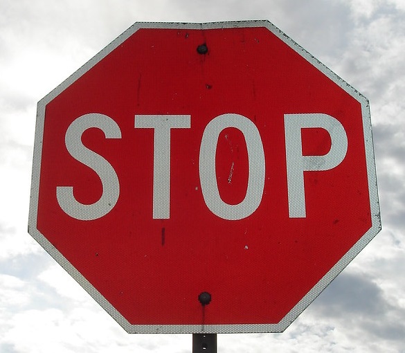 an octagonal stop sign