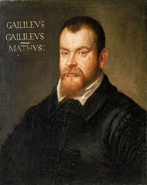 Uma pintura de Galileo Galilei.
