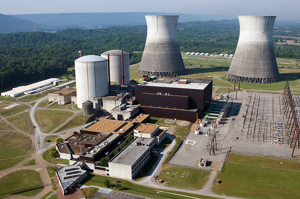 菲利普斯堡核电站的航拍照片。