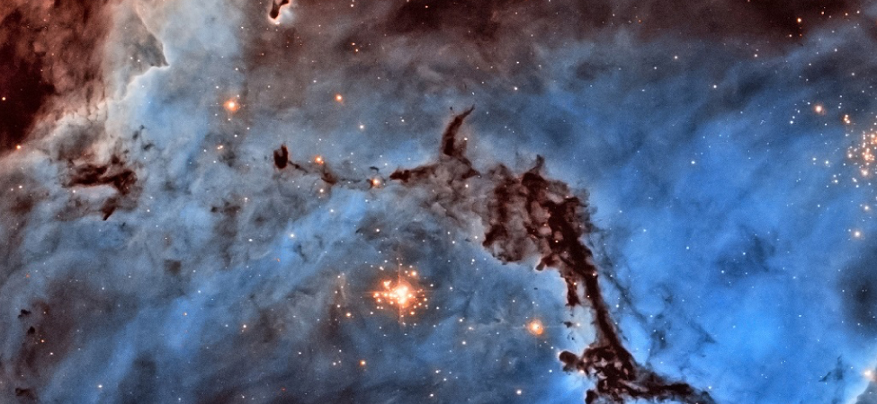 A photo of a nebula (N G C 1 7 6 3 in the large magellanic cloud.)