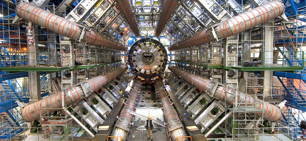 Photograph of the ATLAS detector at the Large Hadron Collider
